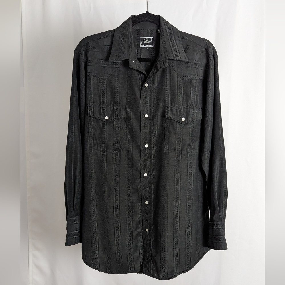 Roper black western long sleeve button down w/ snaps
